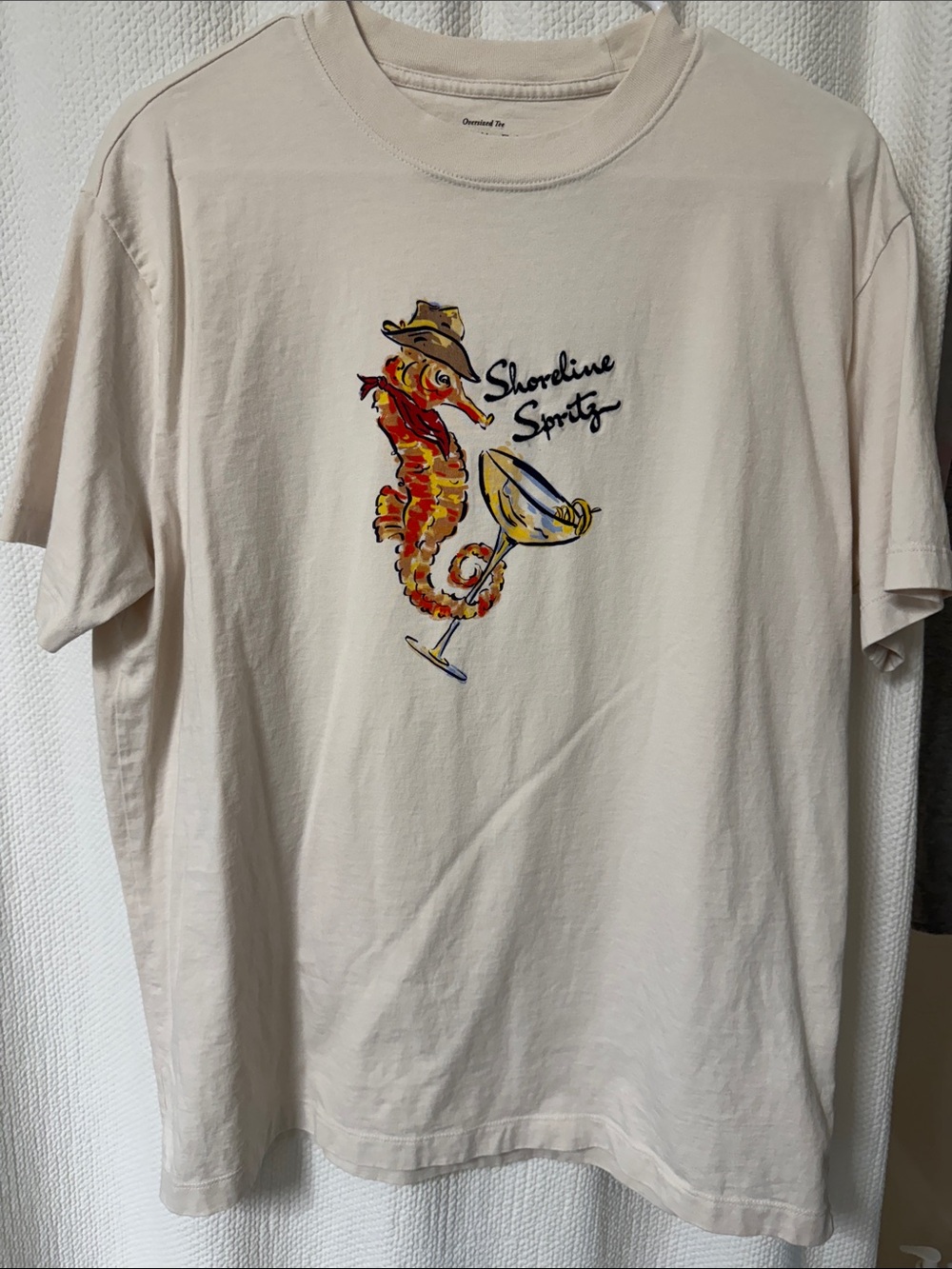 Abercrombie & Fitch Cream Shoreline Spritz Seahorse Tee